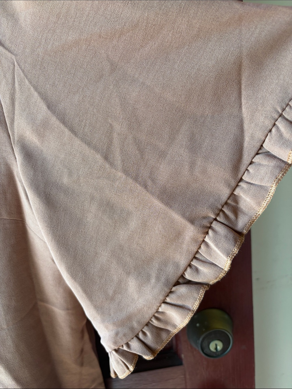 SHEIN Ruffle Sleeve Blouse in Camel Brown - Picture 2 of 3